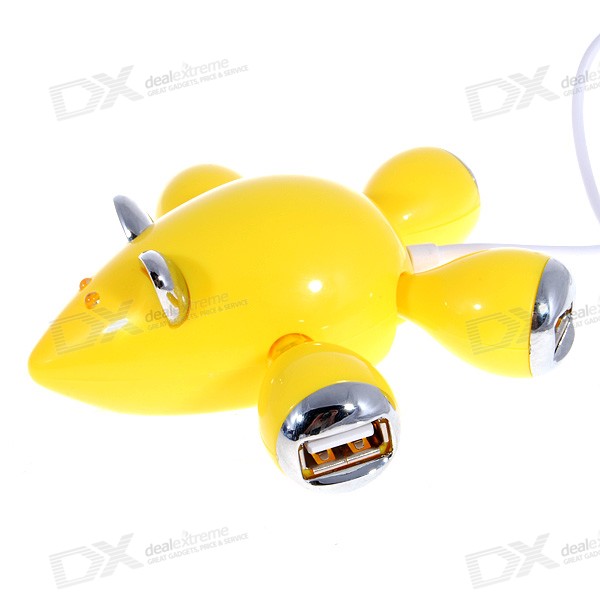 Mice Style 4-Port USB 2.0 Hub (with LED Eyes)